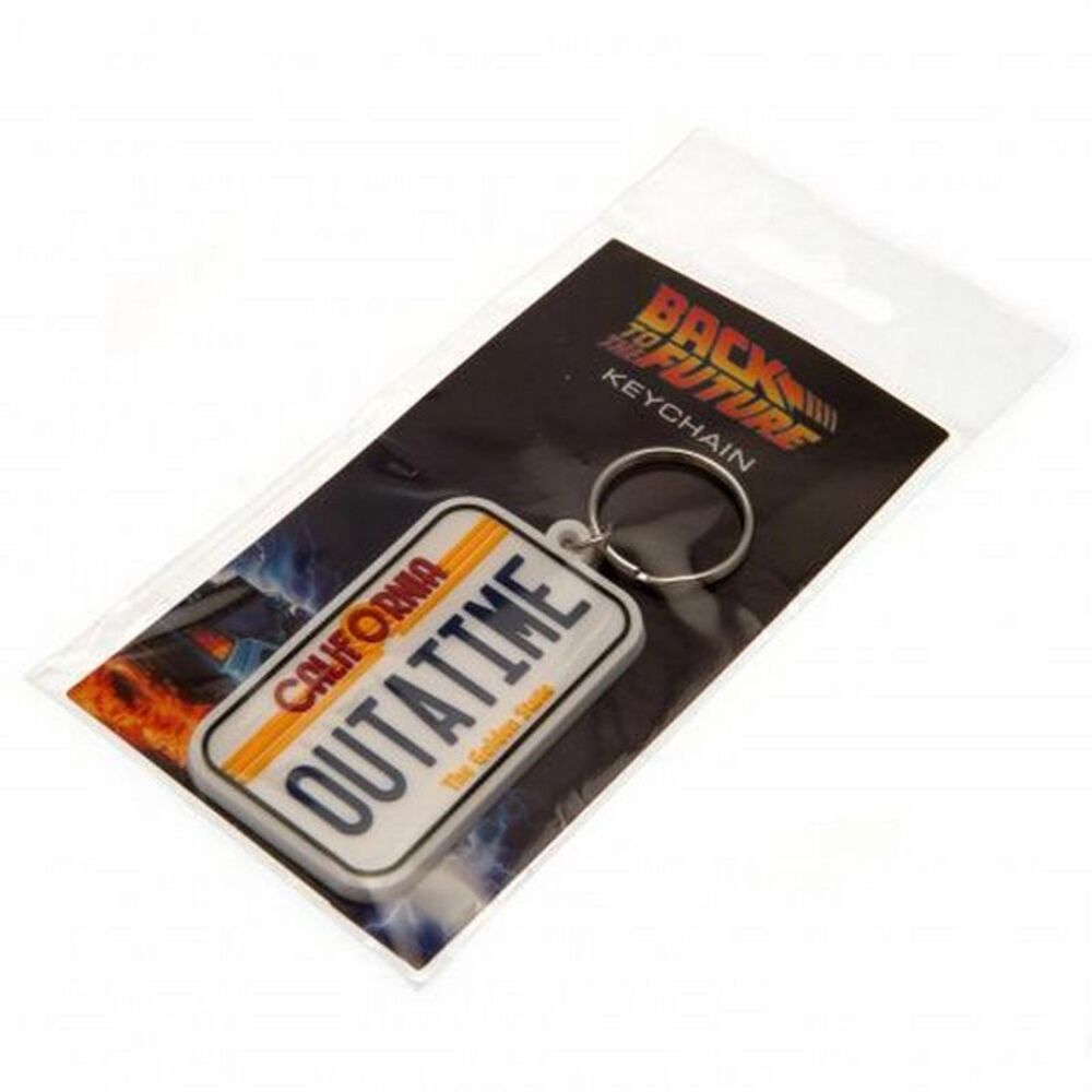 Back To The Future License Plate Keyring / White